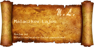 Malaczkov Lajos névjegykártya